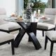Furniture of America® Jasmin 5-Piece Beige/Black Round Dining Table Set-2