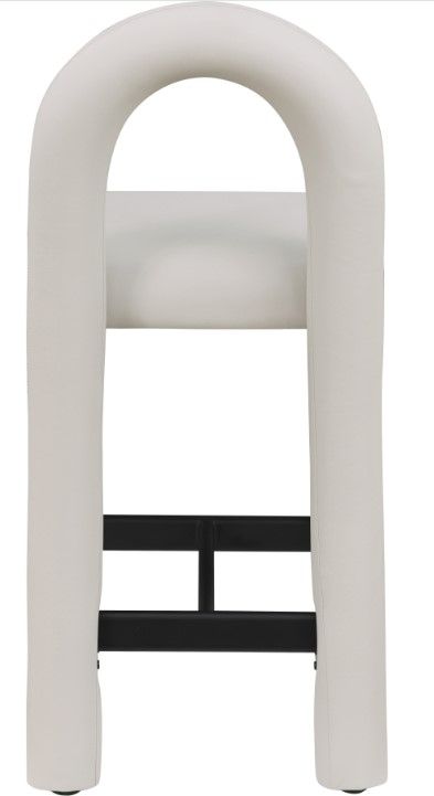 Meridian Furniture Amari Taupe Vegan Leather Upholstered Counter Stool-4