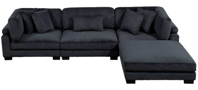 Homelegance® Traverse 4-Piece Black Modular Sectional with Ottoman-1