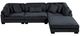 Homelegance® Traverse 4-Piece Black Modular Sectional with Ottoman-1