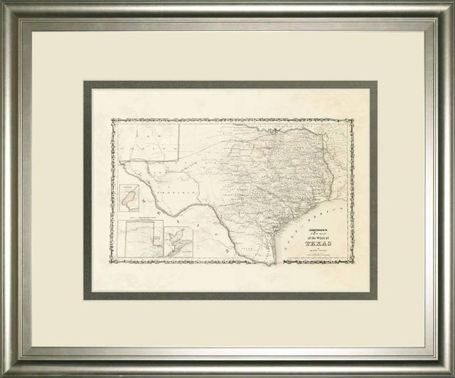 Classy Art New Map of the State of Texas by Johnson and Wank Wall Art-0