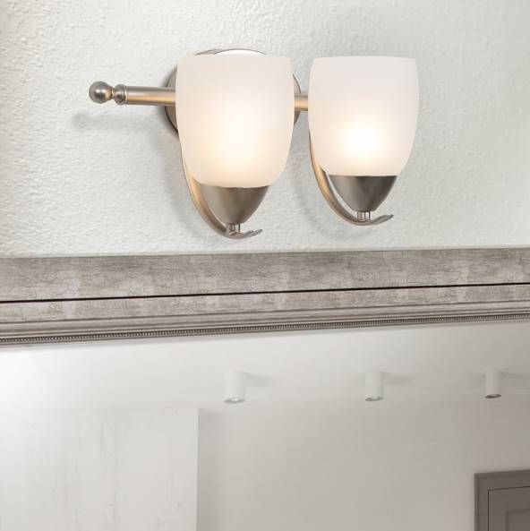 YHD Mirror Lake Brush Nickel 2-Light Vanity Lighting-1