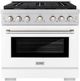 ZLINE Paramount 36" Stainless Steel Pro Style Dual Fuel Range with White Matte Door-0