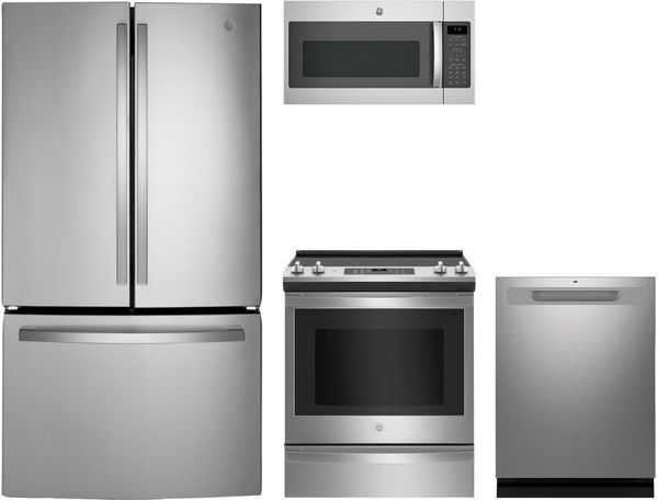 GE 4 Piece Stainless Steel Kitchen Package