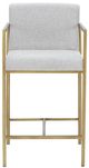 VIG Furniture Modrest Burnham Brass/Light Gray Counter Stool-1