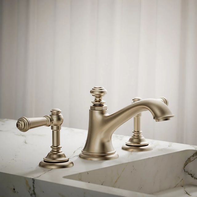 KOHLER® Artifacts® with Bell Design Vibrant Brushed Bronze Bathroom Sink Faucet Spout-3