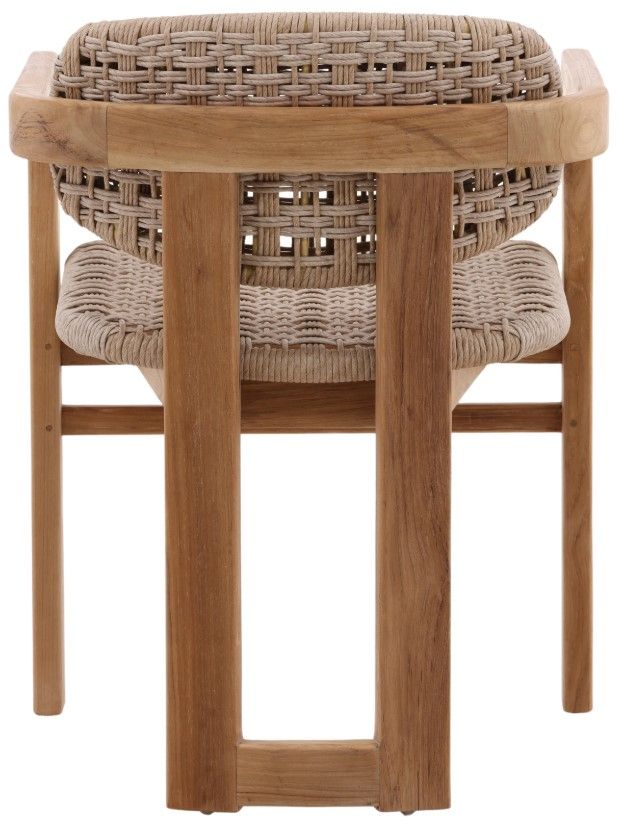 Dovetail Furniture Jovita Beige/Natural Teak/Wicker Outdoor Dining Chair-3