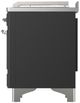 Ilve® Majestic III 48" Graphite Matte Pro Style Dual Fuel Natural Gas Range with French Top and Chrome Trim-3
