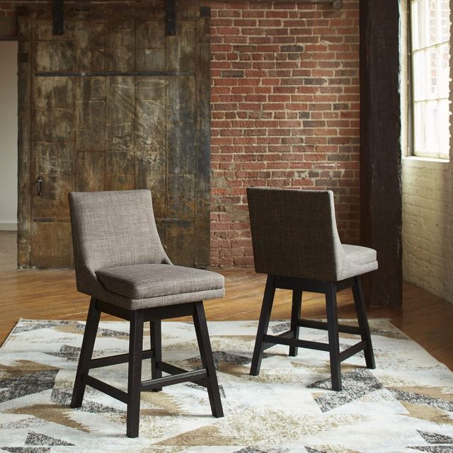 Signature Design by Ashley® Tallenger Beige 39" Upholstered Swivel Bar Stool -4