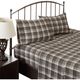 Olliix by Woolrich Brown Plaid King Flannel Cotton Sheet Set-5