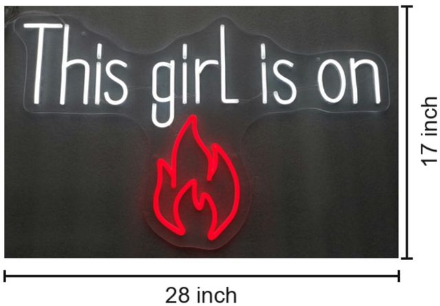 Classy Living Enlightened This Girl is On Fire Neon Sign-2