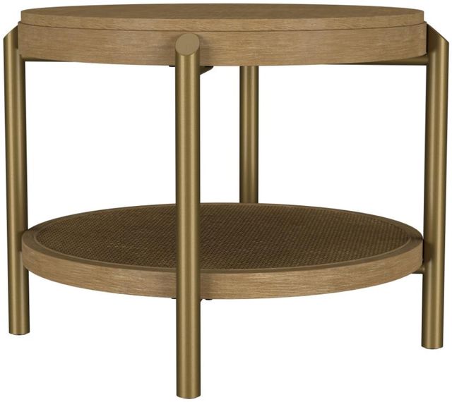 Coaster® Arini 2-Piece Sand Wash Occasional Table with Aged Brass Base Set-1