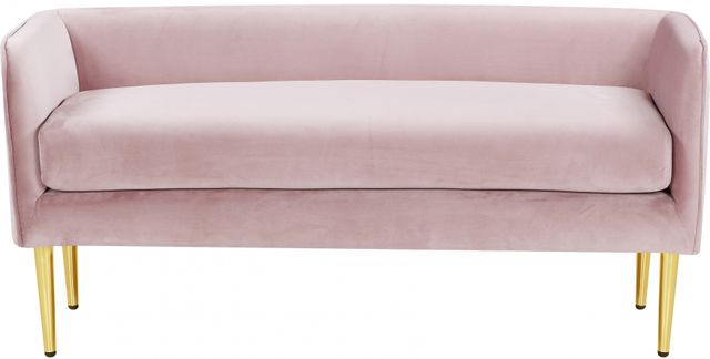 Meridian Furniture Audrey Pink Velvet Accent Bench -2