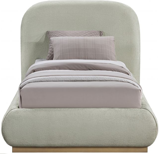 Meridian Furniture Vaughn Mint Twin Chenille Fabric Upholstered Panel Bed-1