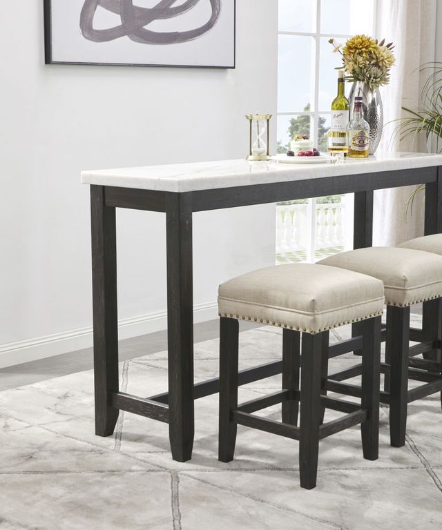 Signature Design by Ashley® Anchorville 4-Piece Dark Brown/White Counter Height Dining Table Set-4