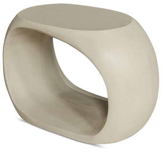 Moe's Home Collection Albers Cream Concrete Outdoor Stool-1