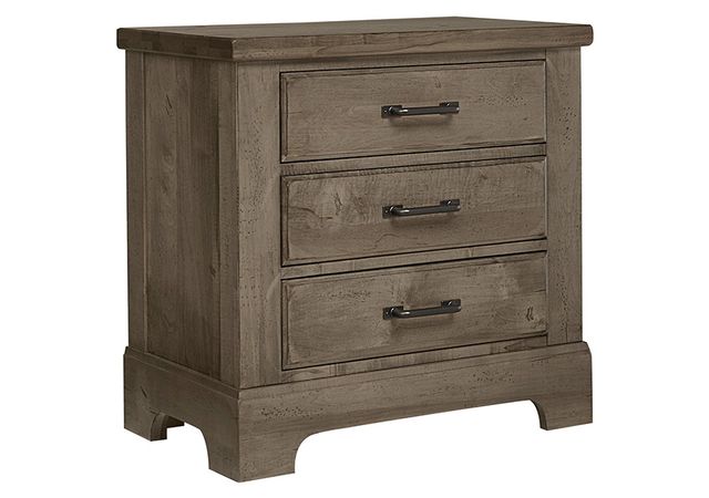 Vaughan Bassett Artisan & Post Collection Cool Rustic Stone Grey 3-Drawer Nightstand-1