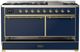 Ilve® Majestic III 60" Midnight Blue Pro Style Dual Fuel Natural Gas Range with Solid Door and Brass Trim-1