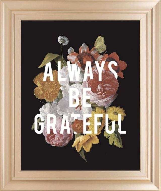 Classy Art Floral Sentiment I Black by Wild Apple Portfolio Wall Art-0