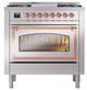 Ilve® Nostalgie II Noblesse 36'' Stainless Steel Pro Style Dual Fuel Range with Copper Trim-1