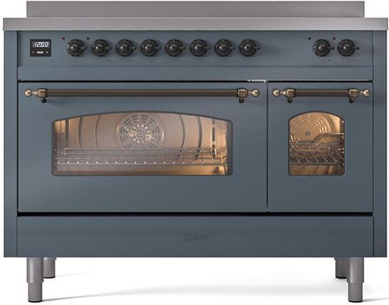 Ilve® Nostalgie II Series 48" Blue Grey Pro Style Induction Range-1