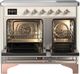 Ilve® Majestic III 40" Antique White Pro Style Induction Range with Solid Door and Copper Trim-1