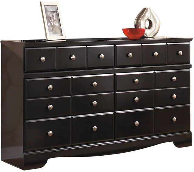 Signature Design by Ashley® Shay 2-Piece Almost Black Queen/Full Panel Headboard Bed Set-2