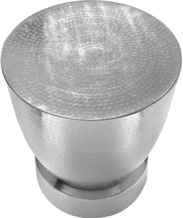 Monarch Specialties Inc. Chrome Iron Round Pedestal Drum Table-1