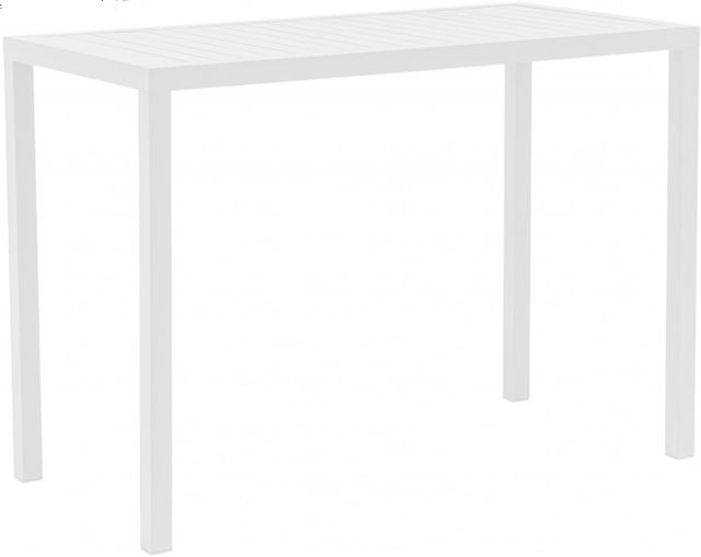 Meridian Furniture Maldives White Aluminum Outdoor Rectangle Bar Table-0