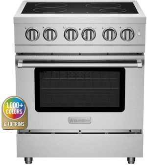 front view of the BlueStar® 30" Color Match Freestanding Induction Range