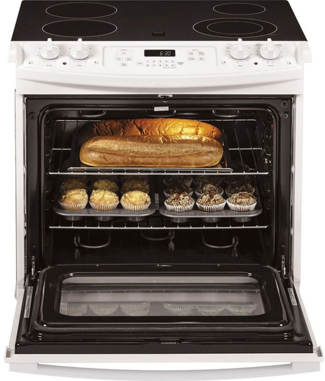 GE® 30" White on White Drop-In Electric Range-2