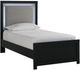 Signature Design by Ashley® Maeling 3-Piece Black Twin Upholstered Panel Bedroom Set-2