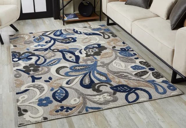 KAS Rugs Calla Blue/Gray Leila 5'x7' Area Rug-4