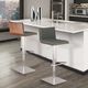 Armen Living Cafe Brushed Stainless Steel/Gray/Walnut Bar Stool-1