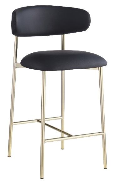 Meridian Furniture Lupita Black/Brushed Gold Counter Stool-0