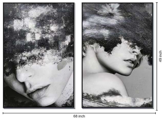 Classy Living 2-Piece Veiled Echoes in Monochrome Wall Art Set-2