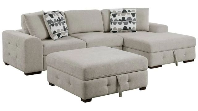 Homelegance® Raife 3-Piece Taupe Sleeper Sectional with Right Chaise and Ottoman-0