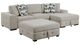 Homelegance® Raife 3-Piece Taupe Sleeper Sectional with Right Chaise and Ottoman-0