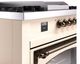 Ilve® Nostalgie II Noblesse 60'' Antique White Pro Style Dual Fuel Range with Burnished Trim-4