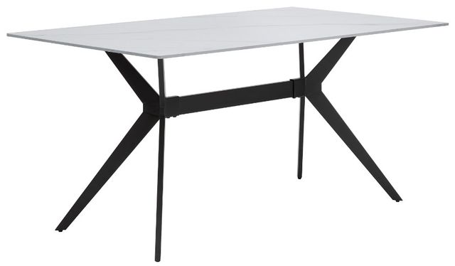 Homelegance® Brixley White Dining Table with Black Base-0