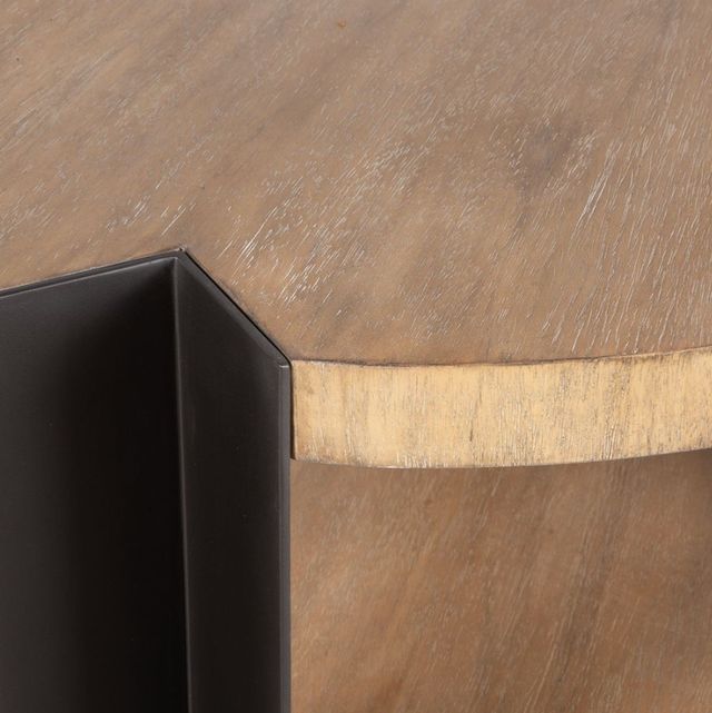 Uttermost® Loana Brown Coffee Table with Matte Black Base-4