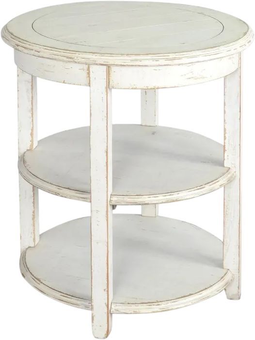 Sunny Designs™ Marina White Sand Round Side Table-0