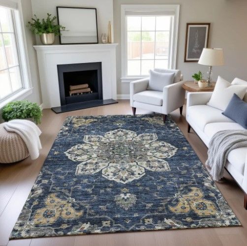 Dalyn™ Rug Company Silk Road SR6 Navy 5'x8' Area Rug-4