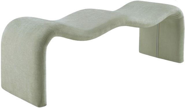 Meridian Furniture Willow Mint Chenille Bench-0