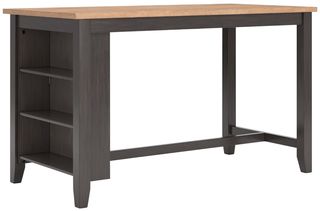 Signature Design by Ashley® Gesthaven Natural Counter Height Dining Table with Dark Brown Base