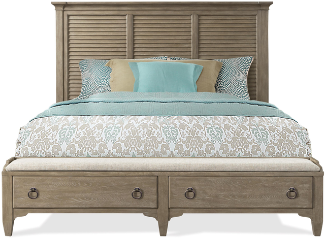 Riverside Furniture Myra Queen Natural Louver Storage Bed -0