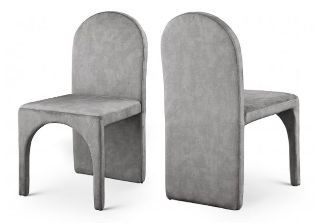 Meridian Furniture Summer Grey Velvet Dining Side Chair-2