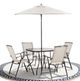 Furniture of America® Fallone 6-Piece Beige/Black Glass/Fabric/Metal Outdoor Dining Set-0