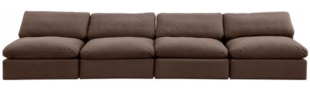 Meridian Furniture Comfy 4-Piece Brown Velvet Sofa-1