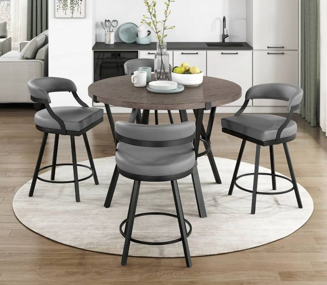 Homelegance® Crowley Gray Counter Swivel Chair-1